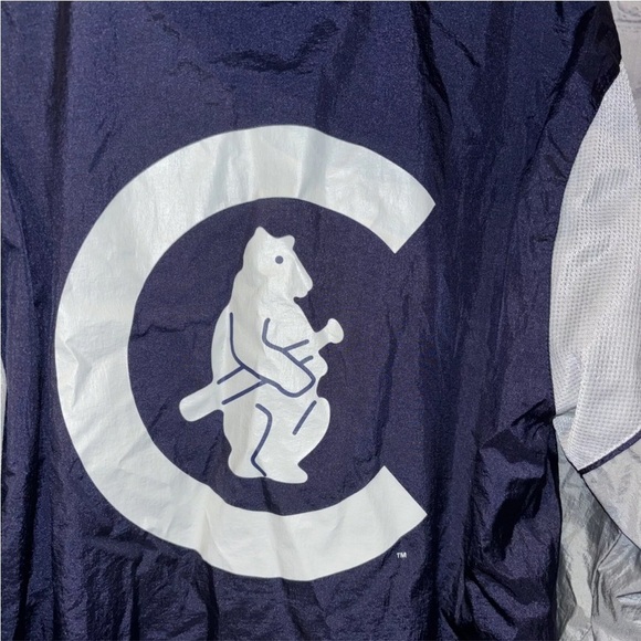 Chicago Cubs Mens Mitchell And Ness Navy Highlight Reel Windbreaker Half Zip XL - Picture 5 of 6